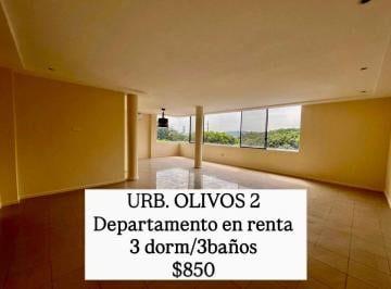 Departamento de 3 habitaciones, Guayaquil · 6595. Olivos 2 - Ceibos, Alquilo Departamento 3 Dormirorios $850.