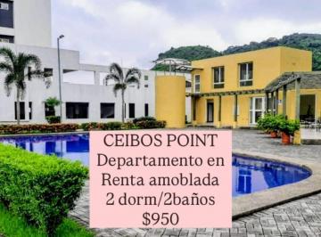 Departamento de 2 habitaciones, Guayaquil · 6633. Ceibos Point, Alquilo Departamento Amoblado 2 Dorm. $950.