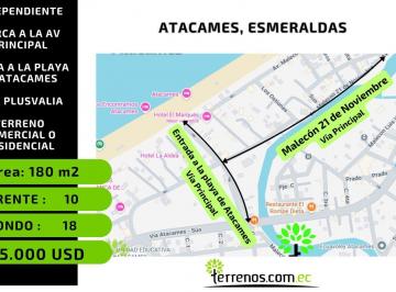 Terreno / Lote · 180m² · Terreno180 m² Atacames