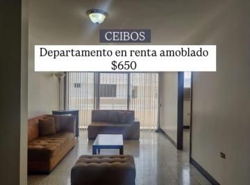 Departamento de 3 habitaciones, Guayaquil · 6771. Ceibos, Alquilo Departamento Amoblado 3 Dorm. $650.