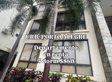Departamento de 3 habitaciones, Guayaquil · 6847. Porto Alegre - Via a La Costa Km 13, Alquilo Departamento Planta Baja, 3 Dorm., $860