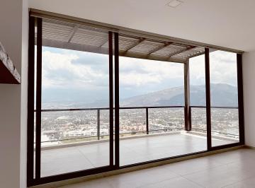 Living y porche integrados (vista desde el living) · Moderno Departamento Renta / Venta - Santa Lucia Alta ~ San Juan Alto / Cumbayá