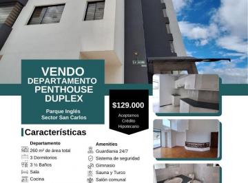 Departamento de 3 habitaciones, Quito · Venta Penthouse Dúplex 3 Dorm. – Torres Parque Inglés, San Carlos | Norte de Quito