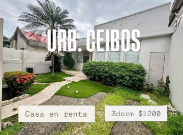 Casa de 3 habitaciones, Guayaquil · 6885. Urb. Ceibos, Alquilo Casa Una Planta 3 Dorm. $1200.