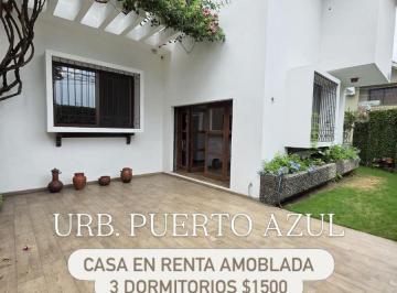 Casa de 3 habitaciones, Guayaquil · 6894. Urb. Puerto Azul - Via a La Costa Km9, Alquilo Casa Amoblada 3 Dorm. $1500.