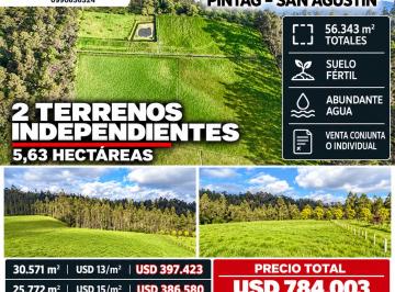 Terreno / Lote , Quito · Pintag – San Agustín | Venta de 2 Terrenos Independientes – 5,63 Hectáreas con Suelo Fértil y Agua