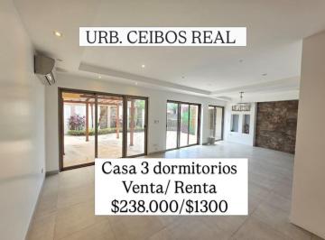 Casa de 3 habitaciones, Guayaquil · 7061. Urb. Ceibos Real, Vendo o Alquilo Casa 3 Dorm. $1300/$238.000