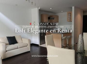 Departamento · 83m² · 1 Habitación · 2 Estacionamientos · Rento Loft de Lujo Amoblado con Balcon, Piscina, Gym Cerca La Carolina