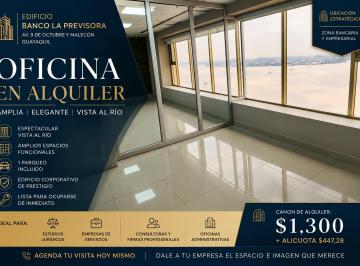 Oficina comercial , Guayaquil · Oficina Comercial de 121 m² en Alquiler, Vista Al Rio, en Centro de Guayaquil