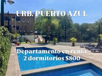 Departamento de 2 habitaciones, Guayaquil · 7242. Urb. Puerto Azul - Via a La Costa Km9, Alquilo Deoartamento Amoblado 2 Dorm. $800.