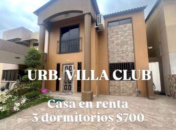 Casa de 3 habitaciones, Daule · 7260. Urb. Villa Clubetapa Magna - Via Salitre, Alquilo Casa 3 Dorm., $700.