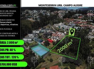 Terreno / Lote · 2000m² · Terreno en Monteserrín