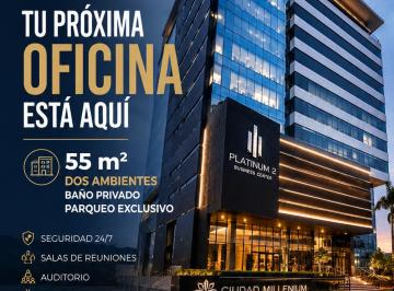Oficina comercial en Venta de 2 habitaciones León Febres Cordero Ribadeneyra · Exclusiva Oficina de 42 m² en Platinum Business Center, Ciudad Millenium.