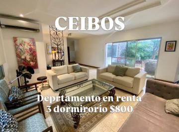 Departamento de 3 habitaciones, Guayaquil · 7312. Ceibos, Alquilo Departamento 3 Dorm. $800.