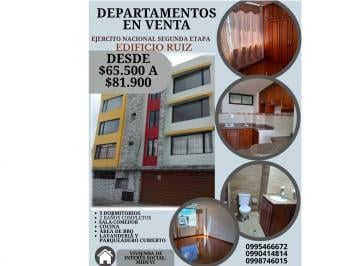 Departamento de 3 habitaciones, Quito · Edicio Ruiz: Departamentos Desde $65.500 a $81.900