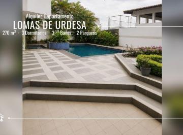 Departamento de 3 habitaciones, Guayaquil · Alquiler Departamento Lomas de Urdesa | 200 m² | Planta Baja | Piscina | $900