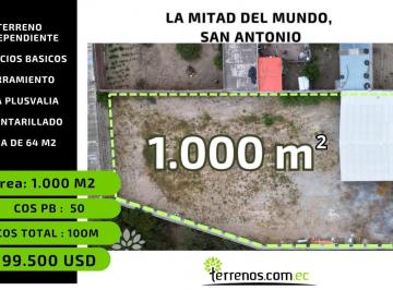 Terreno / Lote · 1000m² · Terreno de Venta de 1.000 m² en La Mitad del Mundo