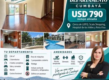 Departamento de 2 habitaciones, Quito · Departamento en Renta en Cumbayá – Excelente Ubicación Cerca de La Universidad San Francisco