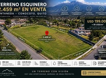 Terreno / Lote , Quito · Terreno Esquinero 2.459 m² en Venta – Ontaneda, Conocoto