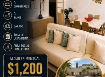 Departamento de 3 habitaciones, Guayaquil · Ceibos, Olivos Alquiler Departamento Totalmente Amoblado 3 Dorm., Garaje, Piscina, Ascensor