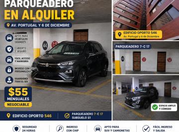 Parqueadero , Quito · Parqueadero Privado en Alquiler | Av Portugal y 6 de Diciembre – Edificio Oporto 546