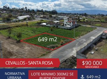 Terreno / Lote , Ambato · Terreno en Venta de 649 m² en Venta Cantón Cevallos