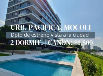 Departamento de 2 habitaciones, Guayaquil · Departamento de Estreno en Alquiler Urb. Pacifica, Isla Mocoli