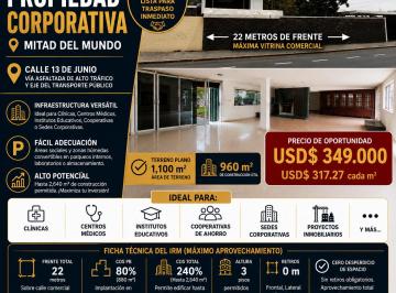 Local comercial , Quito · Terreno de 1100 m² Para Inversionistas con 960 m² de Construcción en San Antonio de Pichincha