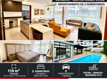 Departamento de 2 habitaciones, Quito · Cumbaya Sector Auqui Chico - Vendo o Arriendo Excelente Departamento Amoblado de 2 Dorm.