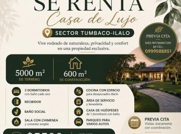 Casa de 4 habitaciones, Quito · Casa de Una Planta,3d y Casa de Huespedes 600 m² y 5500 m² Terreno