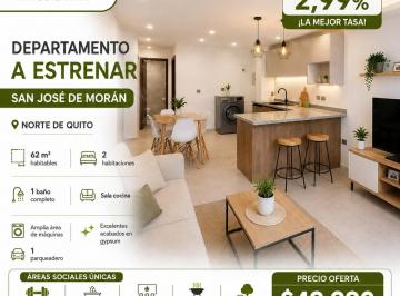 Departamento de 2 habitaciones, Quito · Departamento 2.99% Credicasa en San José de Morán