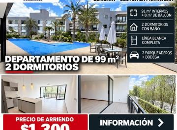 Departamento de 2 habitaciones, Quito · Cumbayá – Sector La Primavera Renta de Departamento de 2 Dorm. con Línea Blanca