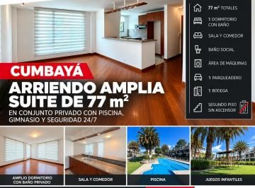 Suite de 1 habitación, Quito · Cumbayá | Arriendo de Amplia Suite de 77 m² en Conjunto Privado con Piscina, Gimnasio y Seguridad