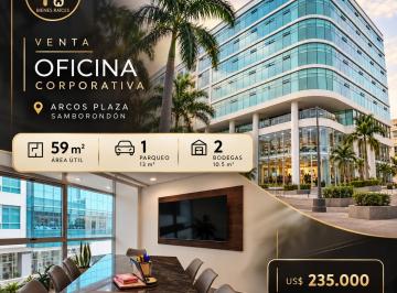 Oficina comercial , Guayaquil · Venta Oficina Corporativa 59 m² con Parqueo y Bodegas – Arcos Plaza, Samborondón