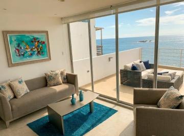 SALA CON VISTA AL MAR · Departamento en Venta de 3 Dorm. con Acceso Directo Al Mar en San Lorenzo, Salinas