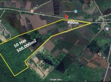 Terreno / Lote , Daule · Venta 500.000 m² (50 Ha) Vía Los Lojas, Km.4, Parroquia Los Lojas - Cantón Daule, Al Pie de La Vía.