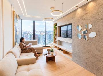 sala · En Venta Departamento con Vista Panorámica en La Carolina | 3 Dorm. | Amoblado