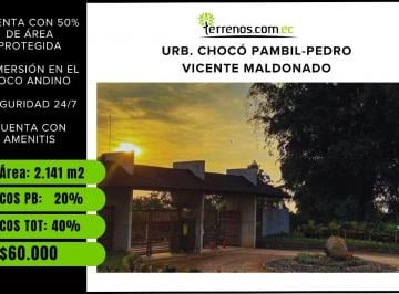 Terreno / Lote , Pedro Vicente Maldonado · Terreno en Venta de 2.141 m² en La Urb. Choco Pambil, Pedro Vicente Maldonado