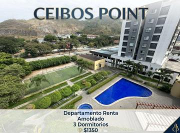 Departamento de 3 habitaciones, Guayaquil · 7841. Ceibos Point, Alquilo Departamento Amoblado 3 Dorm., $1350.