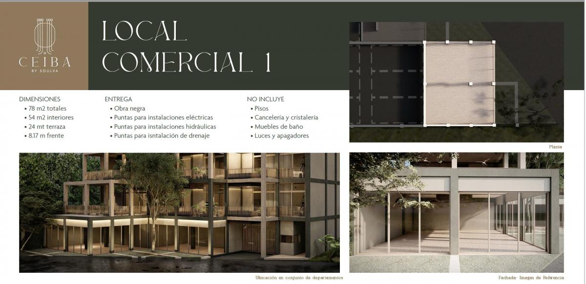 Commercial Space 78 m&sup2; on Av. Costera | Facing Cenote Negro | Ceiba Bacalar