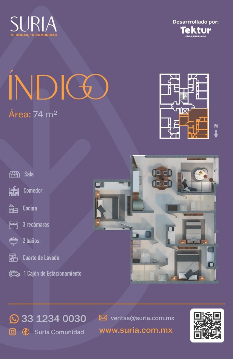 Índigo 3 Recámaras