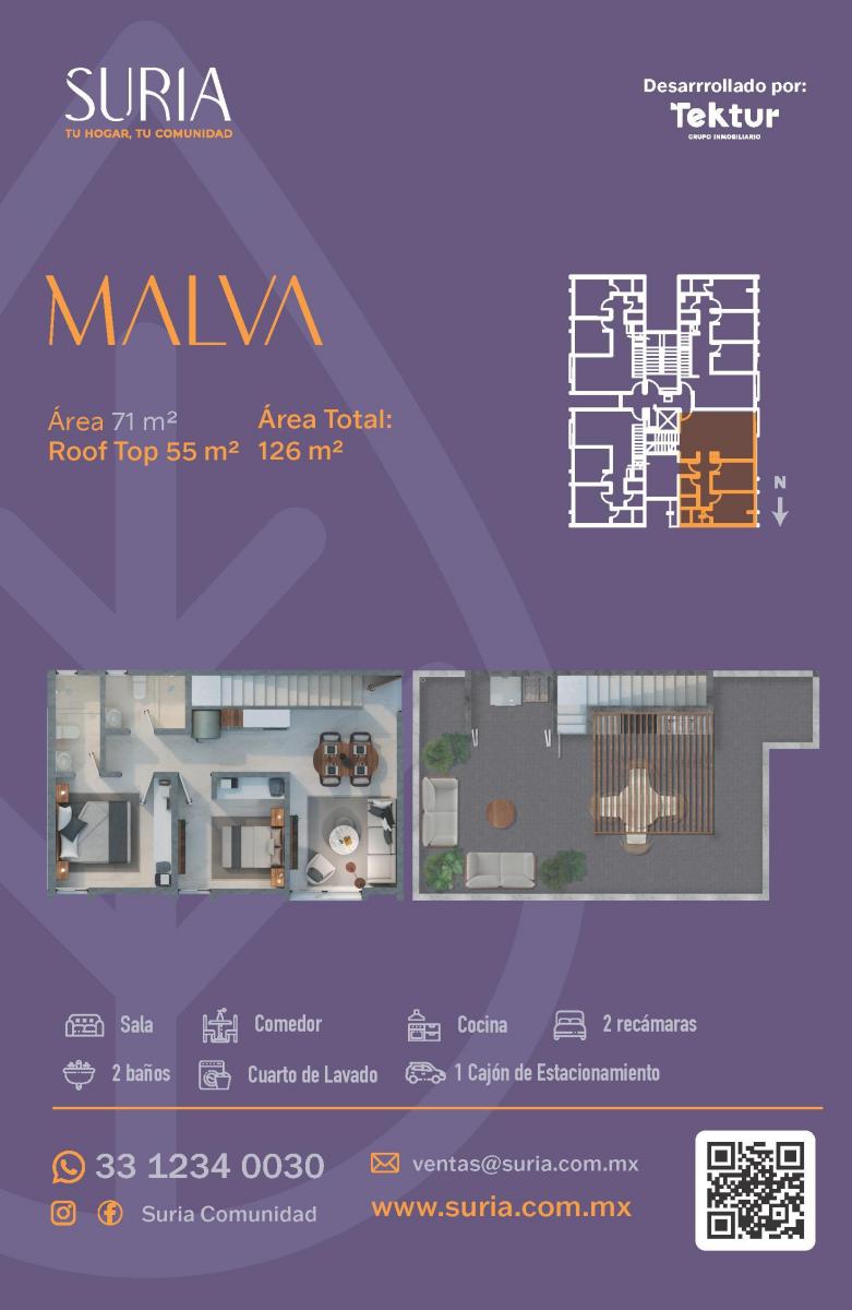 Malva 2 Recámaras con Roof Top Equipado